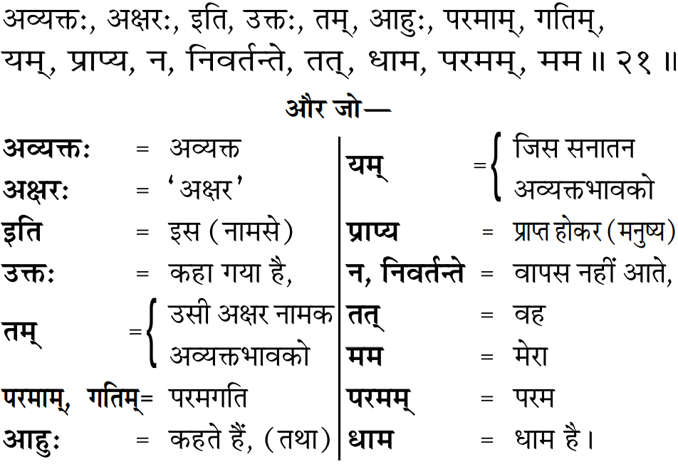 अध्याय 8 श्लोक 21