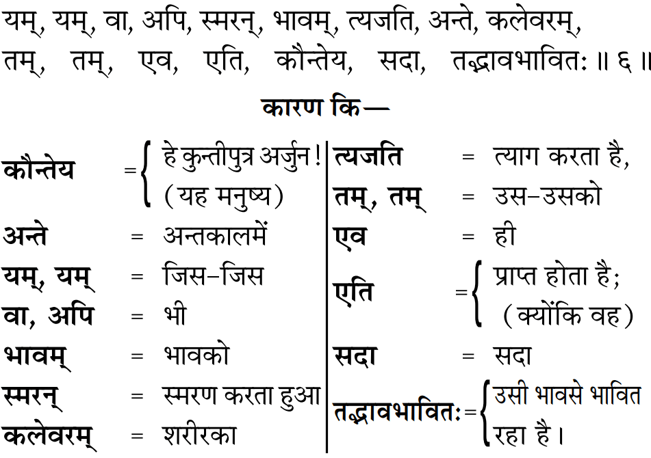 अध्याय 8 श्लोक 6